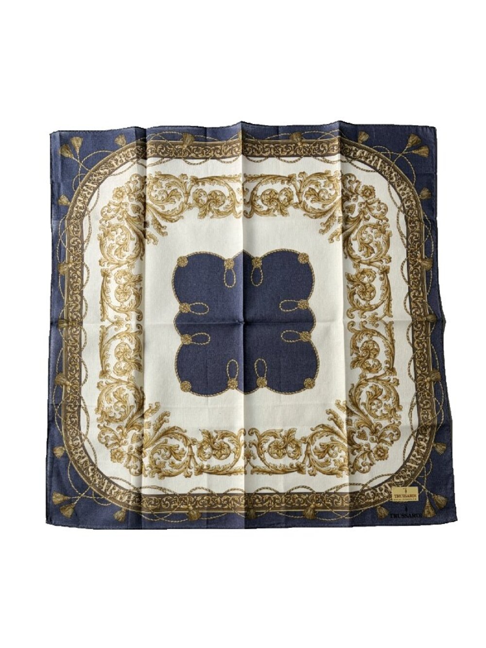 NWT Trussardi Jacquard Cotton Scarf 19.5"